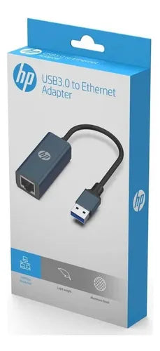 Hub USB HP 3.1 con RJ-45 Ethernet - Puerto Gigabit 1000Mbps, Diseño Metálico Azul, Modelo DHC-CT101