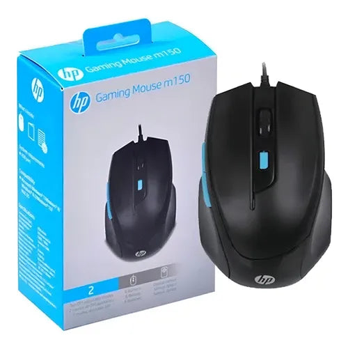 Mouse Gamer HP M150 Negro - Sensor Óptico 168A, 3 Botones, DPI Ajustable hasta 2000, Conexión USB
