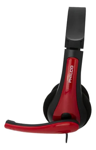 Audífono Pc para Videoconferencias Philco 408RD con Micrófono Integrado Rojo