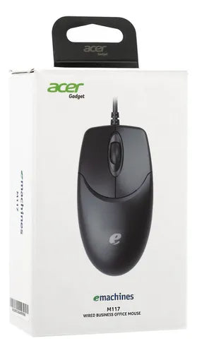 Mouse Óptico Acer M117 USB Negro Plug & Play Compatible con Windows 10/8/7/XP