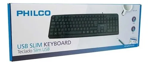 Teclado Philco K51UP Español - USB, Negro, 105 Teclas, Diseño Estándar y Duradero