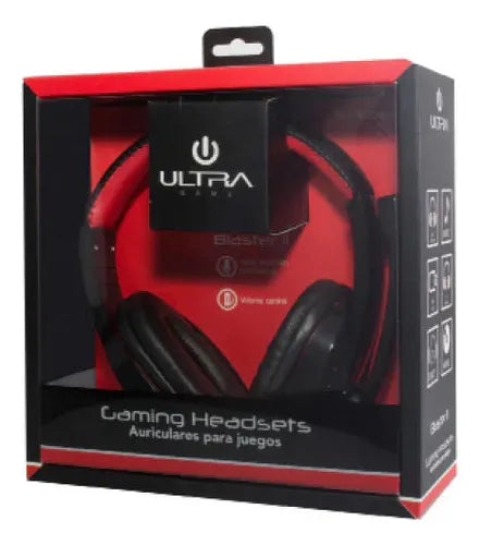 Audífono Pc Gamer Ultra - Compatible con PC, PS4, Xbox, Switch - Drivers 40mm, Micrófono Ajustable, Control de Volumen - Color Negro - Modelo BLA02
