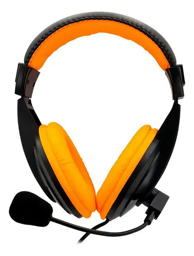 Audífonos Pc Y Consola Gamer Monster Games Loud 550 Color Naranjo Multiplataforma Sonido Surround Micrófono Omnidireccional