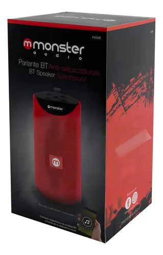 Parlante Bluetooth Monster MX450 Rojo Sonido Estéreo TWS, Radio FM y Batería 1200mAh