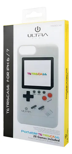 Carcasa Gamepad para iPhone 6/7 con 28 Juegos Integrados - Diseño Retro Tipo Tetris - Incluye Pilas - Color Negro