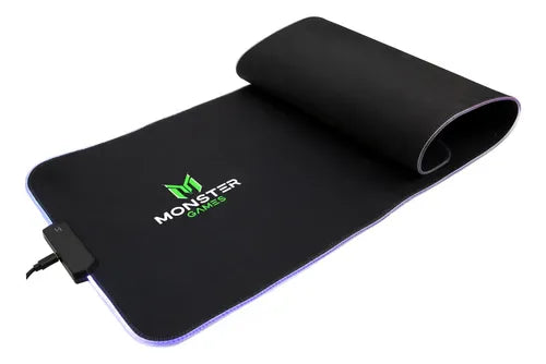MousePad Gamer Monster Xtreme RGB XL 80x30cm Iluminación 3 Modos Base Antideslizante Conexión Micro-USB