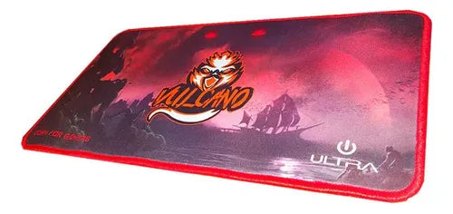 MousePad Gamer Ultra XL Vulcano - 400x200mm Superficie de Control, Base Antideslizante, Color Rojo