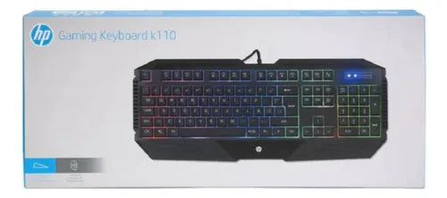 Teclado Pc Gamer HP K110 Iluminado - Español Layout, Teclas Duraderas, Retroiluminación