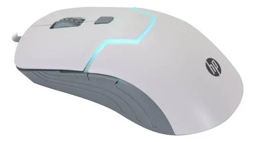 Mouse Gamer HP Gaming M100 Blanco - Sensor Óptico, 5 Botones, DPI Ajustable (1000-3200), USB