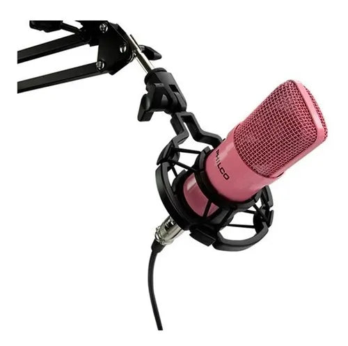 Kit Micrófono Pc Streaming Philco Rosa Profesional - Micrófono Condensador USB con Accesorios