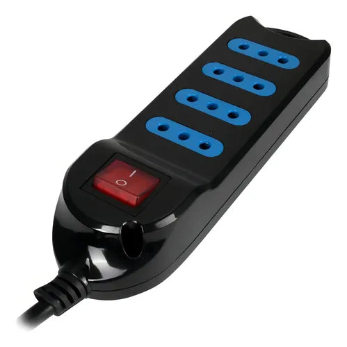 Alargador Philco XT30 con Interruptor - 4 Tomas 2500W - Cable 3 Metros Negro - Protección Sobrecarga