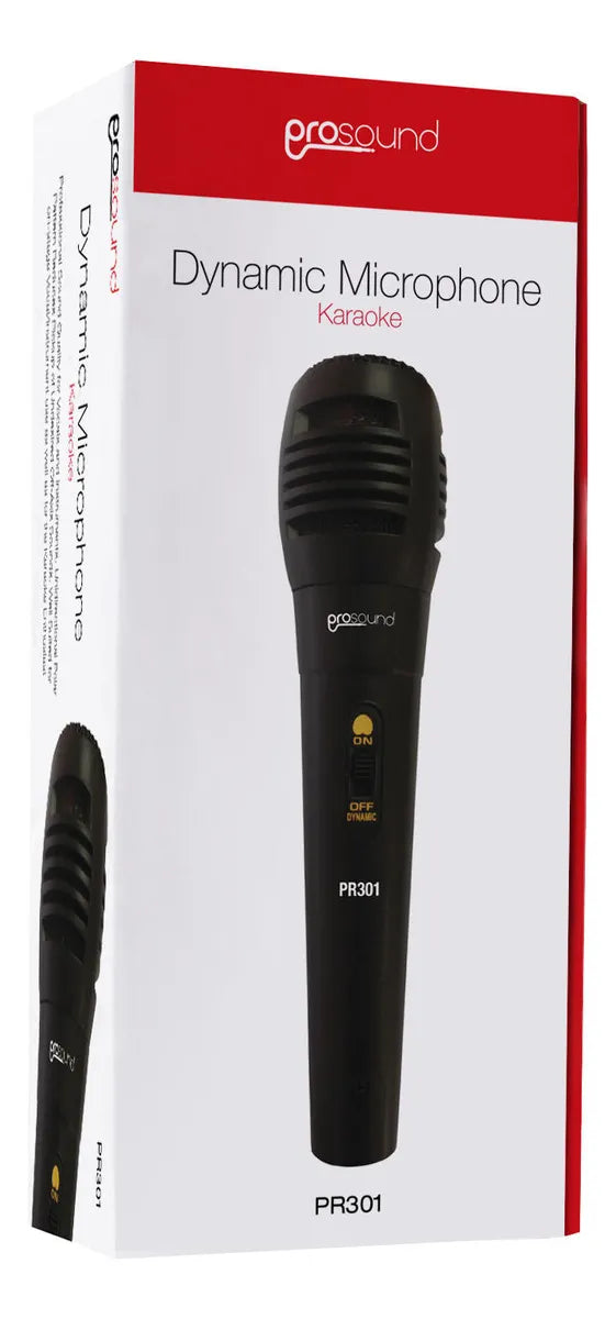 Micrófono Karaoke Prosound PR301 Negro con Conexión 6.3 mm - Ideal para Fiestas y Eventos