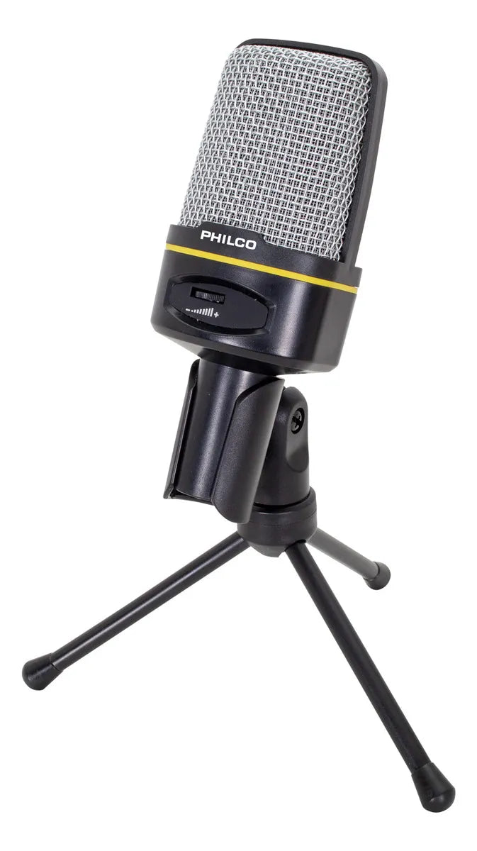 Micrófono para Pc Streaming Philco GM100 con Reducción de Ruido - Conexión 3.5mm para PC y Smartphone