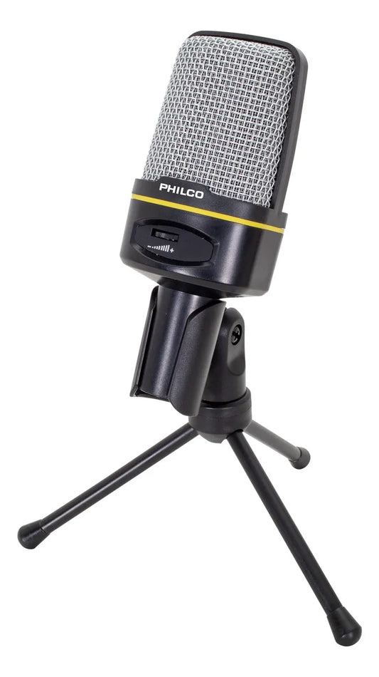 Micrófono para Pc Streaming Philco GM100 con Reducción de Ruido - Conexión 3.5mm para PC y Smartphone