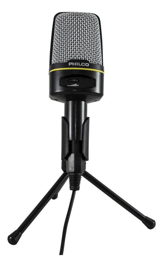 Micrófono para Pc Streaming Philco GM100 con Reducción de Ruido - Conexión 3.5mm para PC y Smartphone