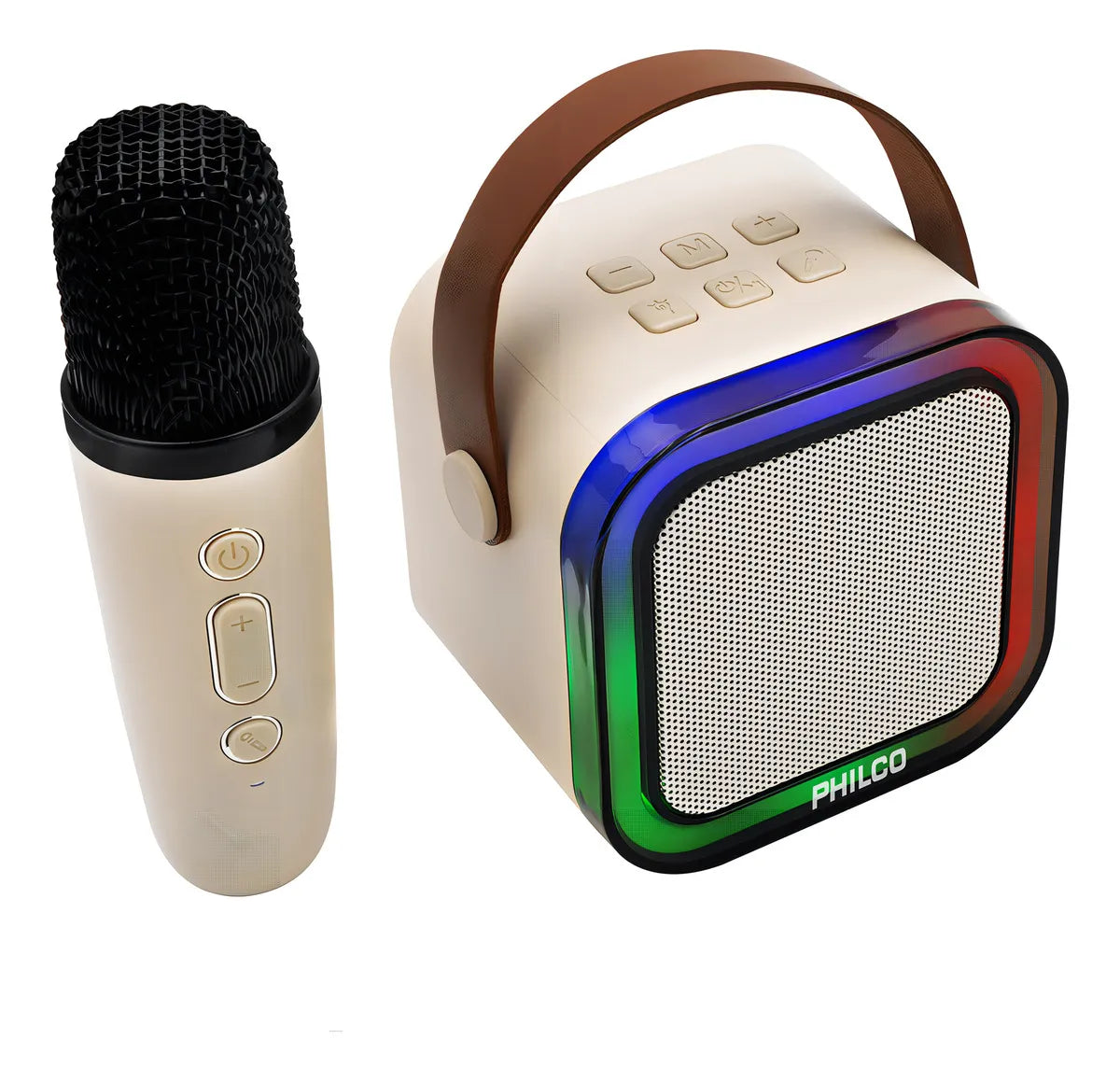 Parlante Karaoke Philco 730W TWS - Bluetooth 5.1, Micrófono Inalámbrico, Luces RGB, Radio FM, 5W de Potencia, Puerto USB-C