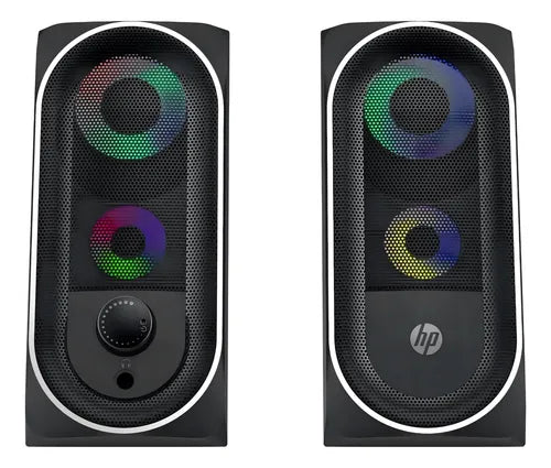 Parlante Pc Gamer HP DHE-6001 RGB - Control Táctil - Luz LED - Sonido Estéreo - Negro