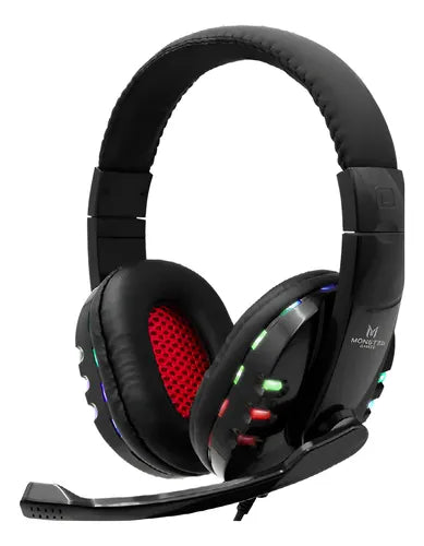 Audífonos PC Gamer Monster Bogey RGB 40mm  Multiplataforma Negro