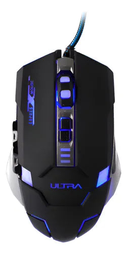 Mouse Gamer X10 Ultra Technology - Sensor 3 Niveles DPI (800-1800), 6 Botones Programables, Iluminación LED Completa, Diseño Ergonómico - Color Negro