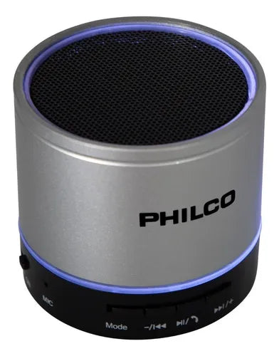 Parlante Portátil Philco P295 Plata - Bluetooth, Radio FM, 3W de Potencia, USB, Micro SD, Batería Recargable