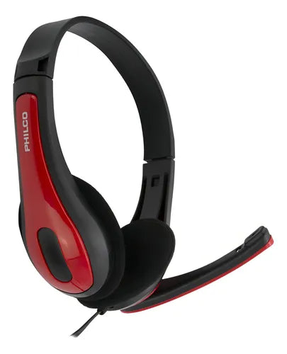 Audífono Pc para Videoconferencias Philco 408RD con Micrófono Integrado Rojo