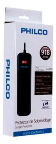 Alargador Philco con Protector de Sobretensión - 6 Tomas, 918 Joules, Cable 1.5m, 2200W Máximo