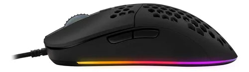 Mouse Gamer Ultraligero Honeycomb Monster 6400 DPI 75g RGB Cable Trenzado 1.5m Negro
