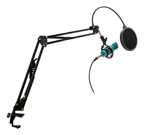 Kit Micrófono Pc Condensador USB Philco Azul Profesional - Estudio Grabación y Streaming