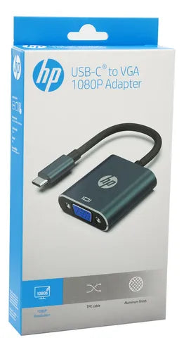 Hub HP USB-C a VGA 1080p 60Hz - Conexión Universal, Aluminio, Compatible con Laptops, Proyectores y Monitores