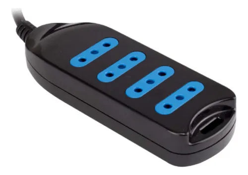 Alargador Philco 430N 4 Tomas - Cable 3 Metros - 1500W Máximo - Color Negro