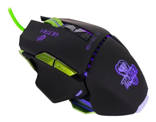Mouse Gamer X16 Ultra Technology - Sensor 3200 DPI Ajustable, Cable Blindado, Diseño Metálico con Retroiluminación RGB - Color Negro