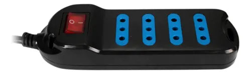 Alargador Philco XT30 con Interruptor - 4 Tomas 2500W - Cable 3 Metros Negro - Protección Sobrecarga