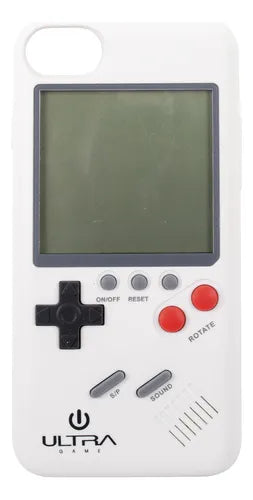 Carcasa Gamepad para iPhone 6/7 con 28 Juegos Integrados - Diseño Retro Tipo Tetris - Incluye Pilas - Color Negro