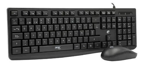 Combo Teclado y Mouse Acer EAK040 Negro Teclado Multimedia 105 Teclas + Mouse Óptico Conexión USB Español