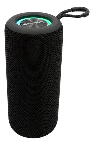 Parlante Bluetooth Monster P468 con Luces LED Negro Sonido 10W, TWS y Radio FM Batería 1200mAh