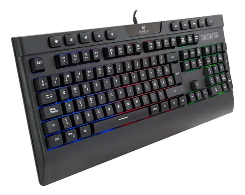 Teclado Gamer Monster Inception RGB 114 Teclas Antighosting 19 Teclas Multimedia Español