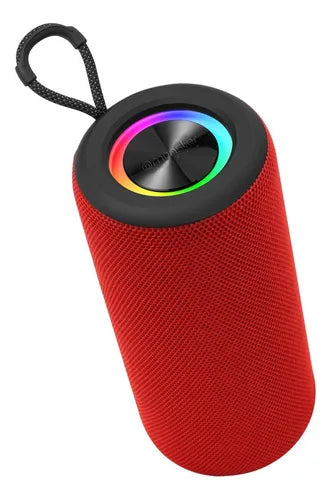Parlante Bluetooth Monster P468 con Luces LED Rojo Sonido 10W, TWS y Radio FM Batería 1200mAh