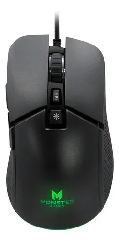 Mouse Gamer Monster Storm RGB 8000 DPI 6 Botones Cable Trenzado Iluminación Ajustable