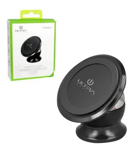 Soporte Celular para Auto Giratorio 360° - Base Plana con Iman de Neodimio - Compatible con Todos los Celulares - Color Negro
