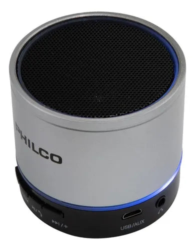 Parlante Portátil Philco P295 Plata - Bluetooth, Radio FM, 3W de Potencia, USB, Micro SD, Batería Recargable