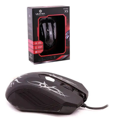 Mouse Gamer X5 Ultra Technology - 4 Niveles DPI Ajustable (800-2400) Iluminación LED RGB Diseño Ergonómico Antideslizante Color Negro