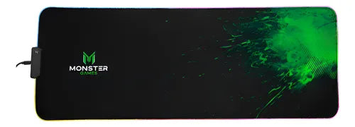 MousePad Gamer Monster Xtreme RGB XL 80x30cm Iluminación 3 Modos Base Antideslizante Conexión Micro-USB