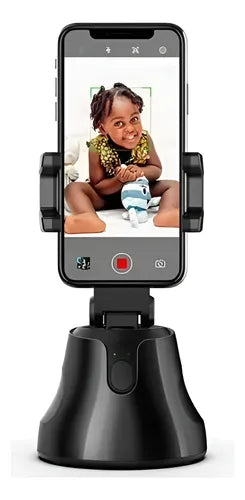 Soporte Celular Trípode Inteligente para Celular con Seguimiento Automático 360° - Bluetooth, Auto-Disparo y Video - Compatible iOS y Android - Negro