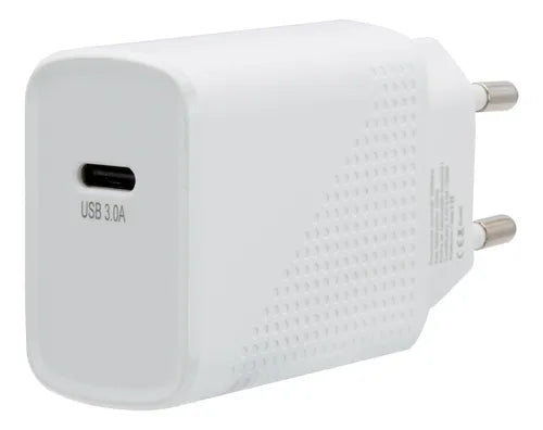 Cargador Celular  Rápido Philco QC621 20W USB-C + Cable Tipo C Incluido - Carga Rápida PD y QC 3.0 - Blanco