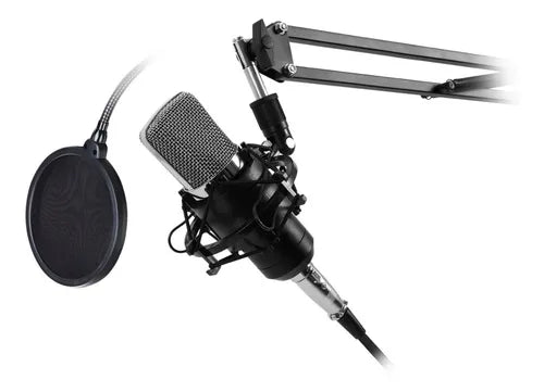 Kit Micrófono Pc Condensador USB Philco para Streaming Profesional - Incluye Brazo Articulado y Filtro