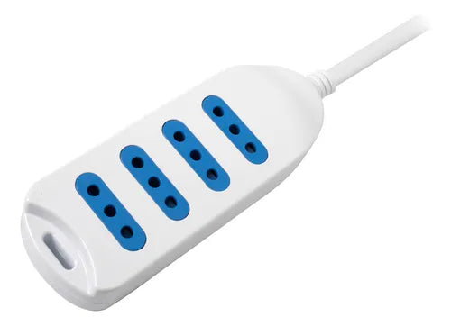 Alargador Philco 4 Tomas - Cable Extensión 5 Metros Blanco - Máxima Seguridad 1500W - Hogar/Oficina