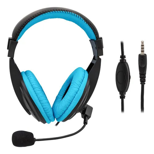 Audífonos Pc Y Consola  Gamer Monster Games Loud 550 Color Celeste Multiplataforma Sonido Surround Micrófono Omnidireccional