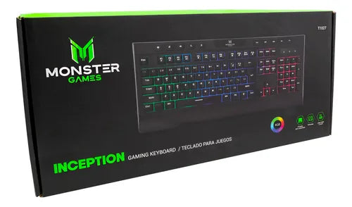 Teclado Gamer Monster Inception RGB 114 Teclas Antighosting 19 Teclas Multimedia Español