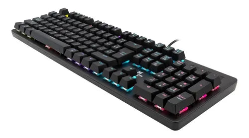 Teclado Mecánico Gamer Monster Strategy RGB 104 Teclas Español 9 Modos de Iluminación 26 Teclas Anti-Ghosting