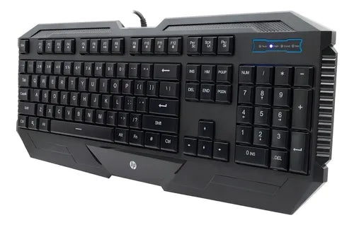 Teclado Pc Gamer HP K130 - Iluminación 4 Colores, Teclado de Membrana Inglés, Diseño Robusto